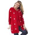 Plus Size Women's Perfect Longer-Length Cotton Cardigan by Woman Within in Classic Red Heart (Size 3X) Sweater