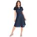 Plus Size Women's Keyhole Lace Dress by Roaman's in Navy (Size 22 W)