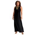 Plus Size Women's Ultrasmooth® Fabric Print Maxi Dress by Roaman's in Black Gold Scroll (Size 22/24)