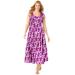 Plus Size Women's Pintucked Sleeveless Dress by Woman Within in Raspberry Ditsy Bloom (Size M)