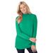 Plus Size Women's Perfect Long-Sleeve Mockneck Tee by Woman Within in Tropical Emerald (Size 6X) Shirt