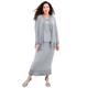 Plus Size Women's 3-Piece Skirt Set by Roaman's in Silver Shimmer (Size 44 W)