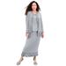 Plus Size Women's 3-Piece Skirt Set by Roaman's in Silver Shimmer (Size 20 W)