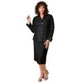Plus Size Women's Two-Piece Skirt Suit with Shawl-Collar Jacket by Roaman's in Black (Size 28 W)