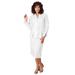 Plus Size Women's Two-Piece Skirt Suit with Shawl-Collar Jacket by Roaman's in White (Size 38 W)