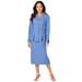 Plus Size Women's Two-Piece Skirt Suit with Shawl-Collar Jacket by Roaman's in French Blue (Size 36 W)