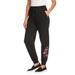 Plus Size Women's Better Fleece Jogger Sweatpant by Woman Within in Black Floral Embroidery (Size 3X)