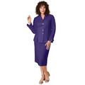 Plus Size Women's Two-Piece Skirt Suit with Shawl-Collar Jacket by Roaman's in Midnight Violet (Size 28 W)