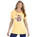 Plus Size Women's Graphic Tee by Woman Within in Banana Kitten (Size 18/20) Shirt