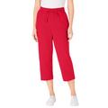 Plus Size Women's Seersucker Capri Pant by Woman Within in Vivid Red (Size 28 W)