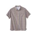 Men's Big & Tall Short Sleeve Printed Check Sport Shirt by KingSize in Gold Check (Size 7XL)