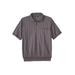 Men's Big & Tall Banded Bottom Polo Shirt by KingSize in Steel (Size 6XL)