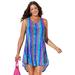 Plus Size Women's Quincy Mesh High Low Cover Up Tunic by Swimsuits For All in Psychedelic Zebra (Size 22/24)