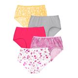 Plus Size Women's Cotton Brief 5-Pack by Comfort Choice in Floral Print Pack (Size 14) Underwear