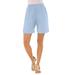 Plus Size Women's Soft Knit Short by Roaman's in Pale Blue (Size 5X)