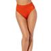 Plus Size Women's High Waist Cheeky Bikini Brief by Swimsuits For All in Chili Shimmer (Size 12)