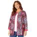 Plus Size Women's Reversible Quilted Jacket by Catherines in Black Medallion (Size 6X)