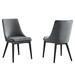 Viscount Accent Performance Velvet Dining Chairs by Modway Wood/Upholstered in Gray | 34 H x 23 W x 19 D in | Wayfair EEI-5816-GRY