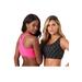 Plus Size Women's Wireless Sport Bra 2-Pack by Comfort Choice in Geo Assorted Pack (Size 3X)