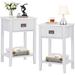 Red Barrel Studio® 1 - Drawer Solid Wood Nightstand Wood in White | 23.6 H x 15.7 W x 11.8 D in | Wayfair F7F0EFA66A284427819FE672C0F376AA