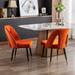 Everly Quinn Amathous Velvet Side Chair Dining Chair w/ Nailheads Wood/Upholstered/Velvet in Orange | 32.9 H x 19.6 W x 24.2 D in | Wayfair