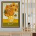 Rosalind Wheeler Sunflowers Vincent Van Gogh - Painting Paper in Green/Orange/Yellow | 40.5 H x 28.5 W x 1.25 D in | Wayfair