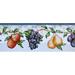 August Grove® Pears Apples Grapes Plums Leaves 15' L x 7.5" W Wallpaper Border Vinyl in Blue/Green/Indigo | 7.5 W in | Wayfair