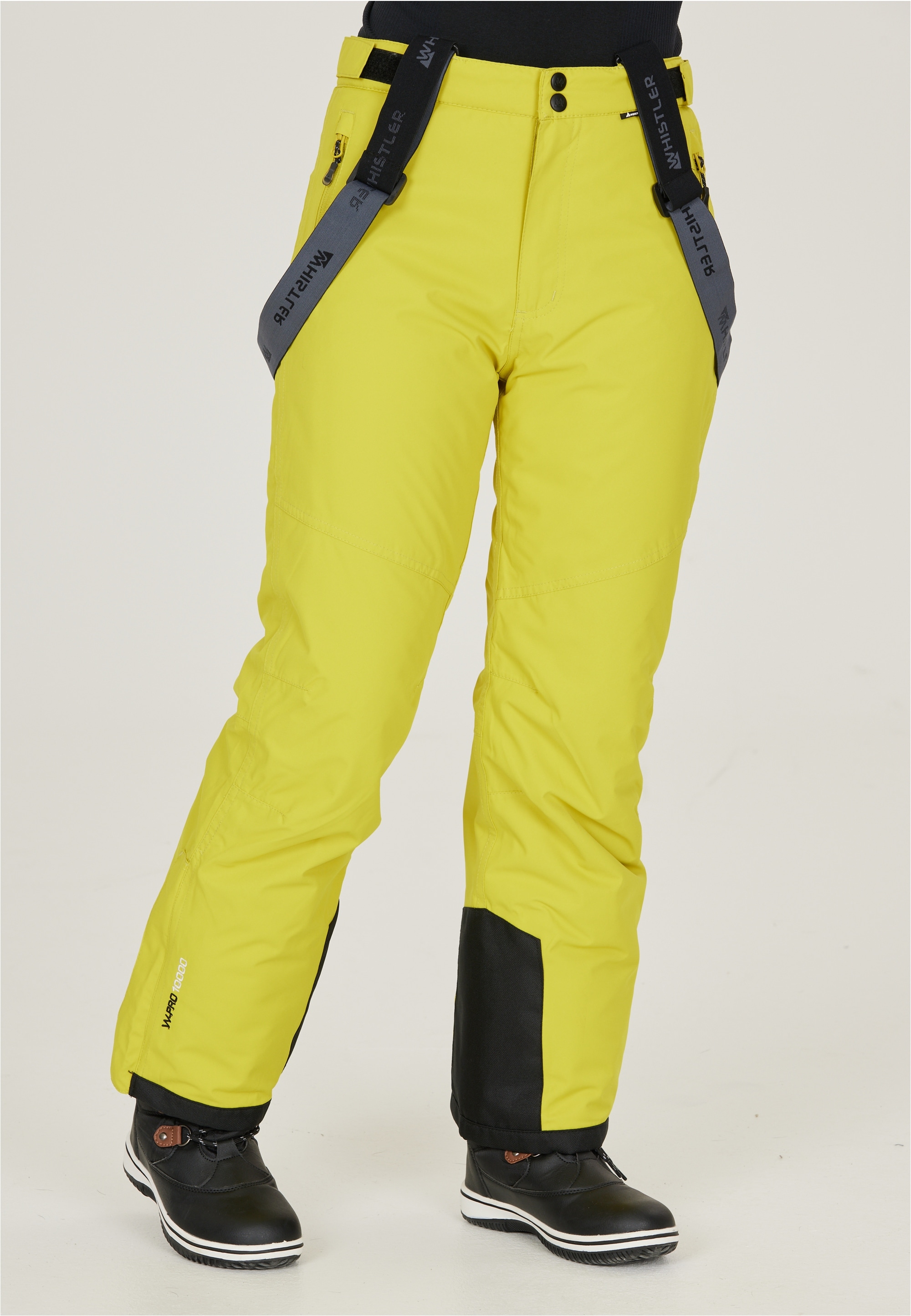 Skihose WHISTLER "Fairfax", Mädchen, Gr. 128, EURO-Größen, gelb (neongelb), 100% Polyester, unifarben, lang, Hosen Skihose, mit wind- und wasserdichter Funktionsmembran