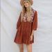 Anthropologie Dresses | Apolline Embroidered Mini Tunic Dress From Anthropologie | Color: Orange | Size: Xsp