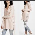 Free People Sweaters | Free People Heart It Lace Sweater Pink | Color: Pink | Size: M