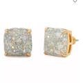 Kate Spade Jewelry | Kate Spade New York Glitter Crystal Square Stud Earrings | Color: Gold/Silver | Size: 1/2" Square