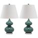 Safavieh Eva Double Gourd Glass 24 Inch Table Lamp - LIT4086C-SET2