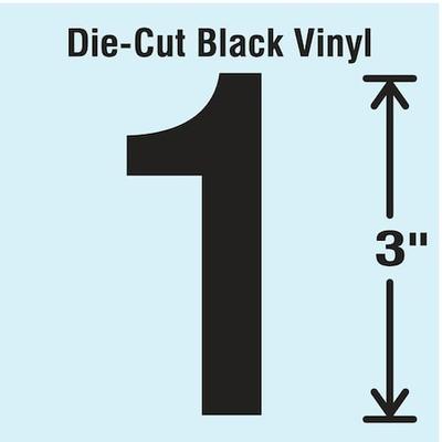 STRANCO DBV-3-1-10 Die Cut Number Label, 1, 10 Cards,PK10