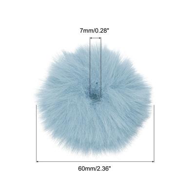 Furry Microphone Windscreen 7mmx 60mm Mic Cover Windshield Light Blue - Light Blue