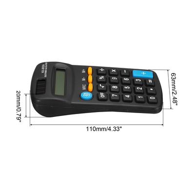 Small Pocket Calculator 8 Digit Display Office Handheld Calculator Black