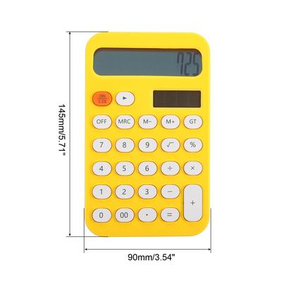 Portable Office Calculator 12 Digit Display Electronic Calculator, Yellow