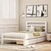 Wood Platform Bed Twin Bed with Headboard, Footboard and 2 Drawers, Gray