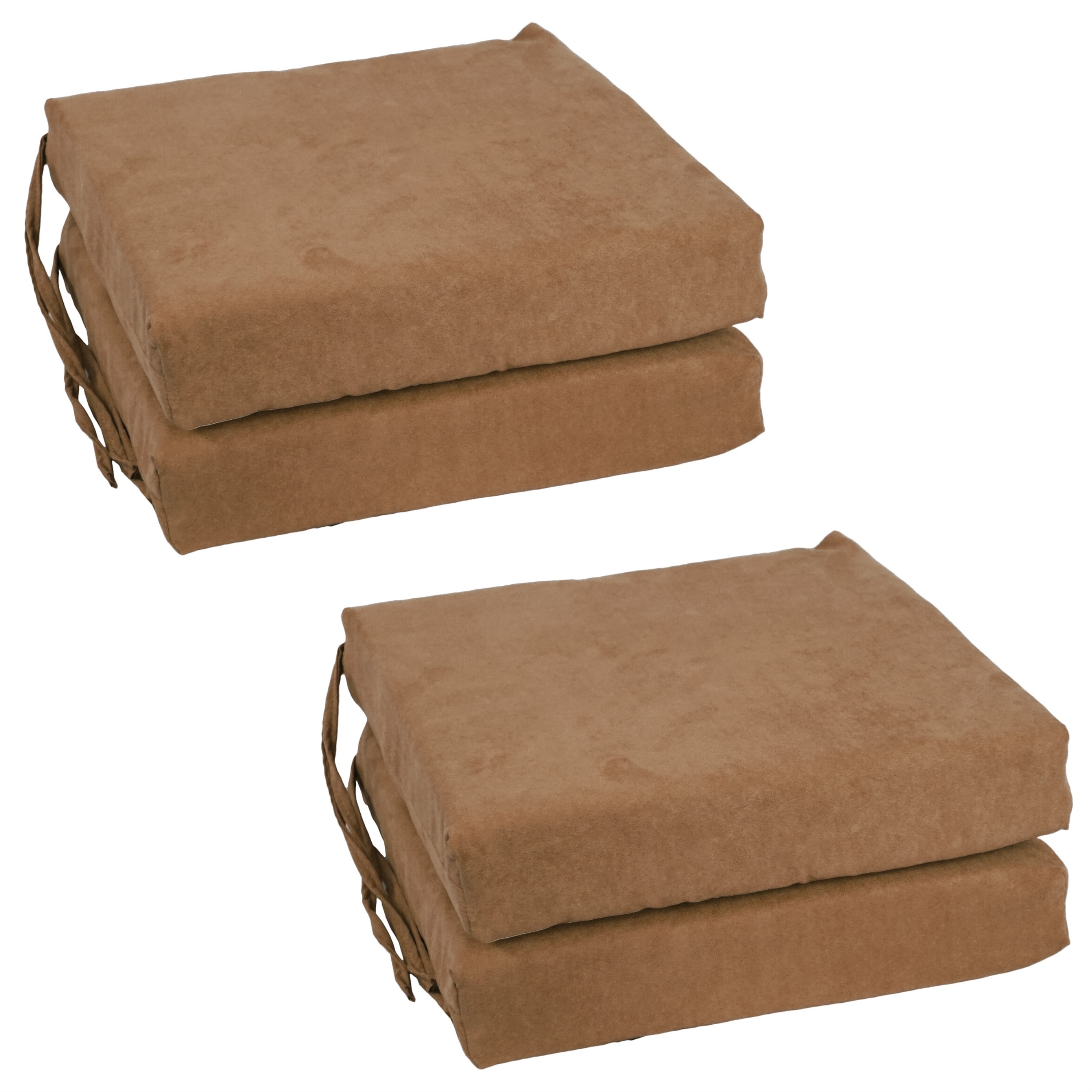 16-inch Square Indoor Microsuede Chair Cushions (Set of 2 or 4) - 16 x 16