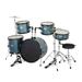 Fithood MCH Full Size Adult Drum Set 5-Piece Black with Bass Drum two Tom Drum Snare Drum Floor Tom 16 Ride Cymbal 14 Hi-hat Cymbals Stool Drum Pedal Sticks