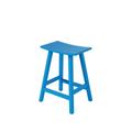 WestinTrends Malibu 24 Inch Outdoor Bar Stools All Weather Resistant Poly Lumber Adirondack Counter Height Stools Pacific Blue