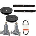 RAParts 42 Deck Rebuild Kit For Craftsman Lawn Mowers LT1000 / LTX1000 w/ Two Deck Spindles Two 21 Mulching Blades ONE Deck Drive Belt (1/2 X 95 -1/2 ) Two Spindle Pulleys 153535