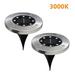 2 Pack Solar Ground Lights Outdoor Solar Disk Lights Waterproof 8 LED in-Ground Lights Landscape Lights for Pathway Yard Deck Lawn Patio Walkway Warm White