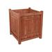 Leisure Season Kensington Square Wood Planter in Medium Brown