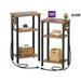 SR-HOME End Table Set Of 2 w/ Charging Station, 3 Tier Slim Side Table w/ Storage Shelf, Narrow Bedside Nightstand w/ USB Ports & Outlets | Wayfair