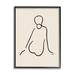 Stupell Industries Female Sitting Doodle Line Nude Drawing Framed Giclee Texturized Wall Art By Elizabeth Tyndall_aq-494 in Black/Brown | Wayfair
