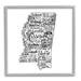 Stupell Industries Mississippi Typography Shape State Map Giclee Texturized Wall Art By The Saturday Evening Post in Black/Brown/White | Wayfair