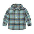 Winter Savings Clearance! Dezsed 18M-6Y Spring Fall Plaid Shirt Toddler Kids Baby Boys Girl Jackets Fashion Cute Lattice Pattern Print Long Sleeves Buttons Shirt Cotton Children Outerwear