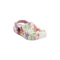 Wide Width Women's The Rubber Clog by Comfortview in White Floral (Size 9 W)