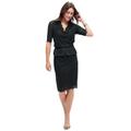 Plus Size Women's Peplum Lace Dress by Jessica London in Black (Size 20 W)