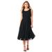 Plus Size Women's Georgette Fit-And-Flare Dress by Roaman's in Black (Size 36 W)